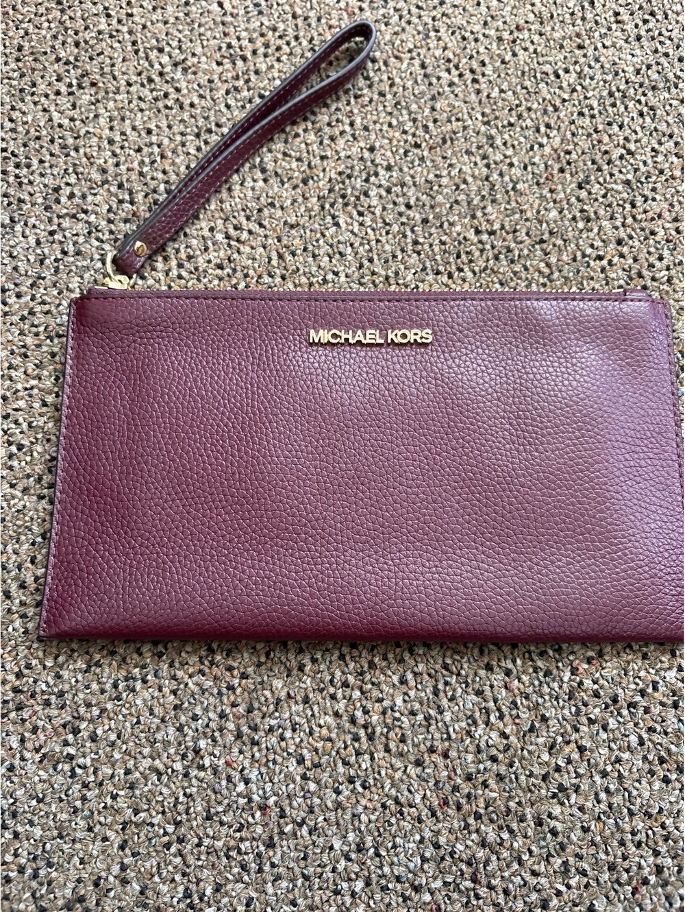 Michael Kors Burgundy Leather Wristlet Clutch